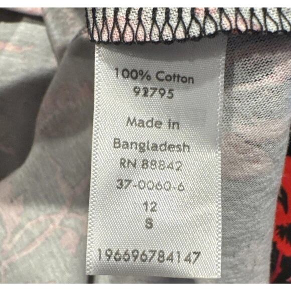 Roamans Size 12 Small Floral Print Tunic Top Handkerchief Hem Shirt Colorful - Picture 7 of 7